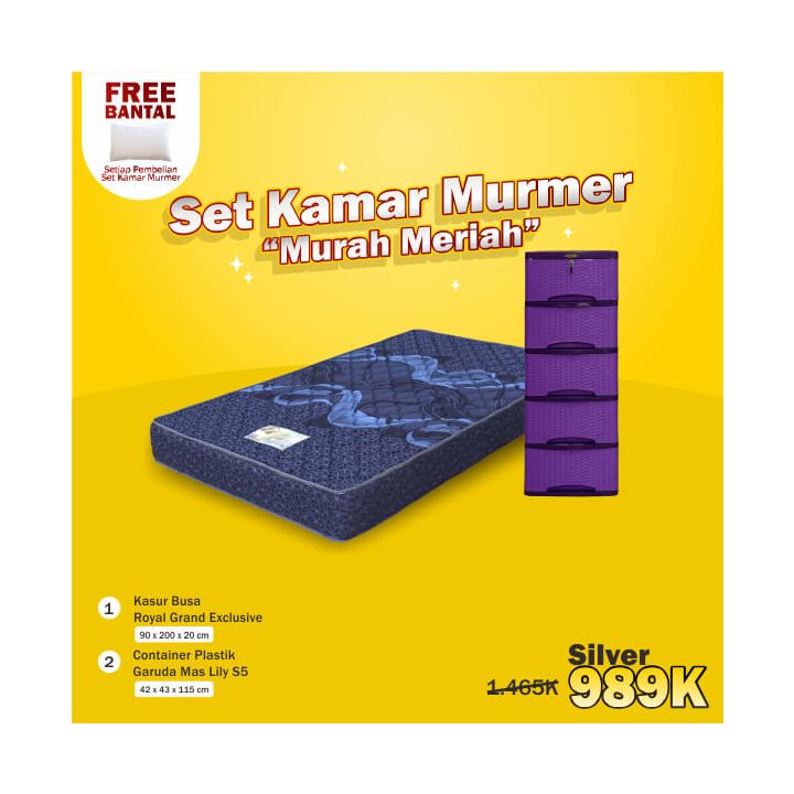 Paket Set Kasur Murmer - Silver